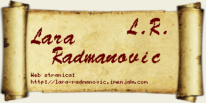 Lara Radmanović vizit kartica